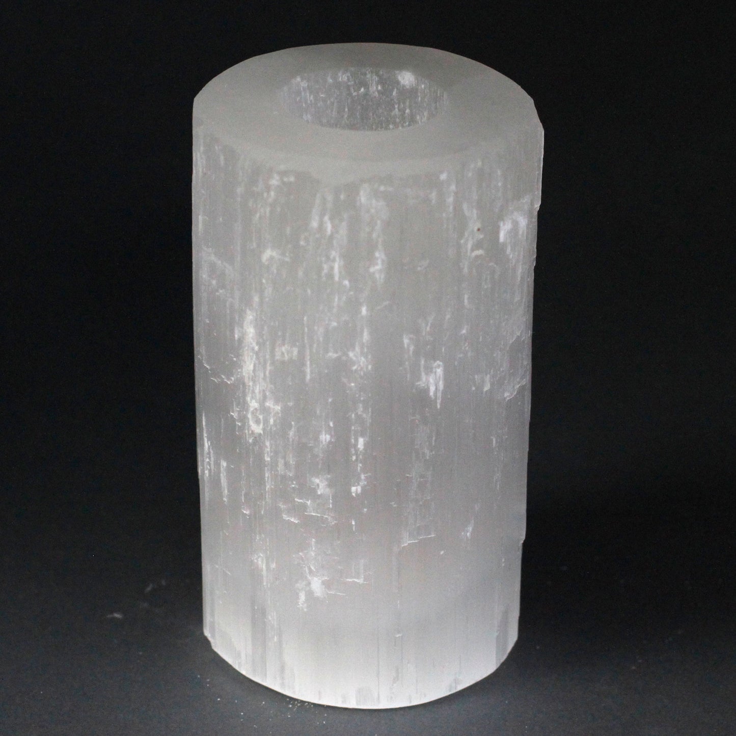 Selenite Crystal Cylinder Candle Holder