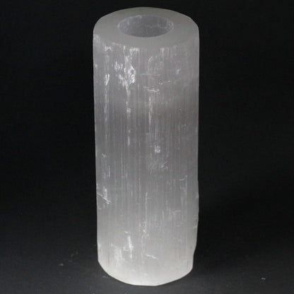 Tall Crystal Cylinder Candle Holder