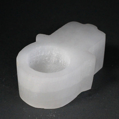 Selenite Crystal Hamsa Candle Holder