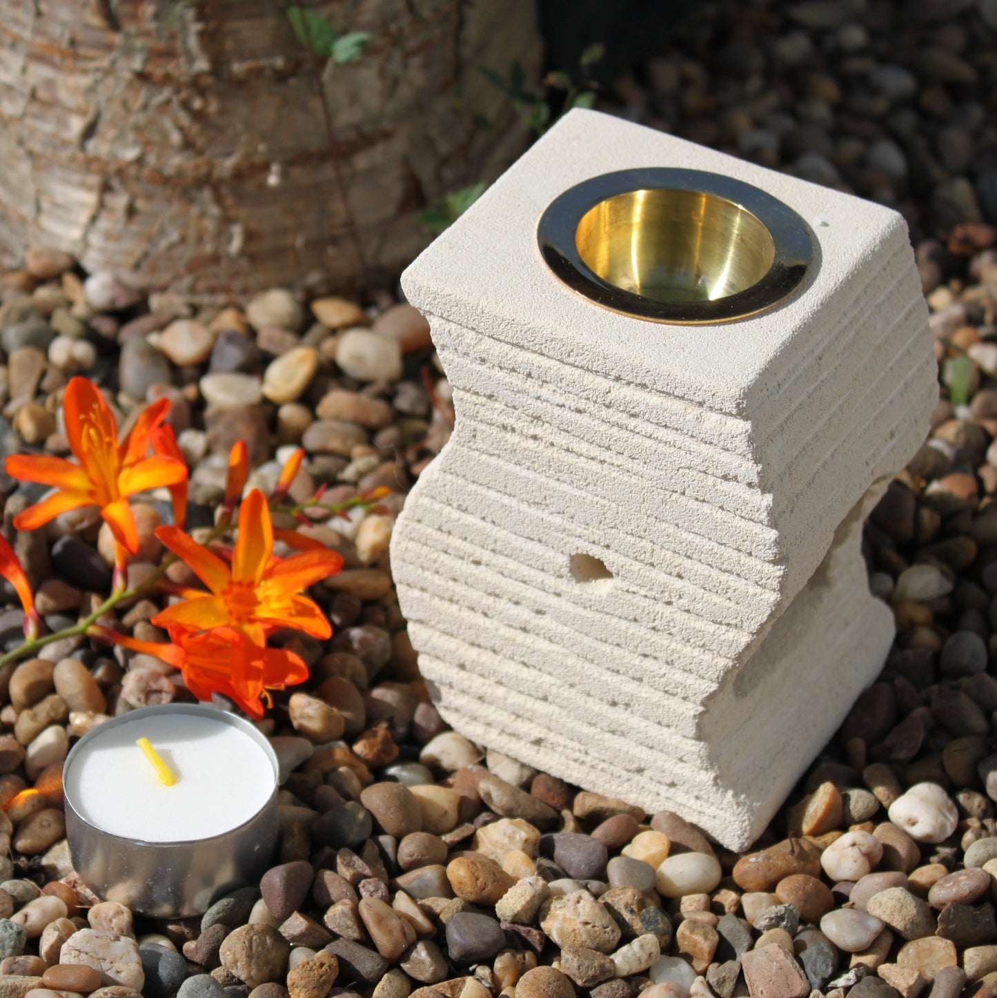 Sandstone Oil Burner - Stepped Wave