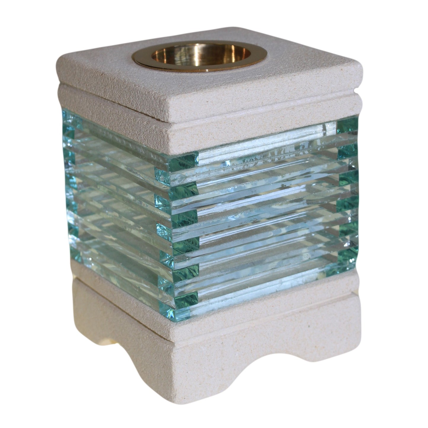 Sandstone Oil Burner - Square Glass Brick