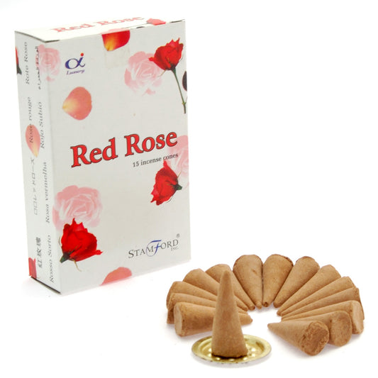 Stamford Premium Incense Cones - Red Rose