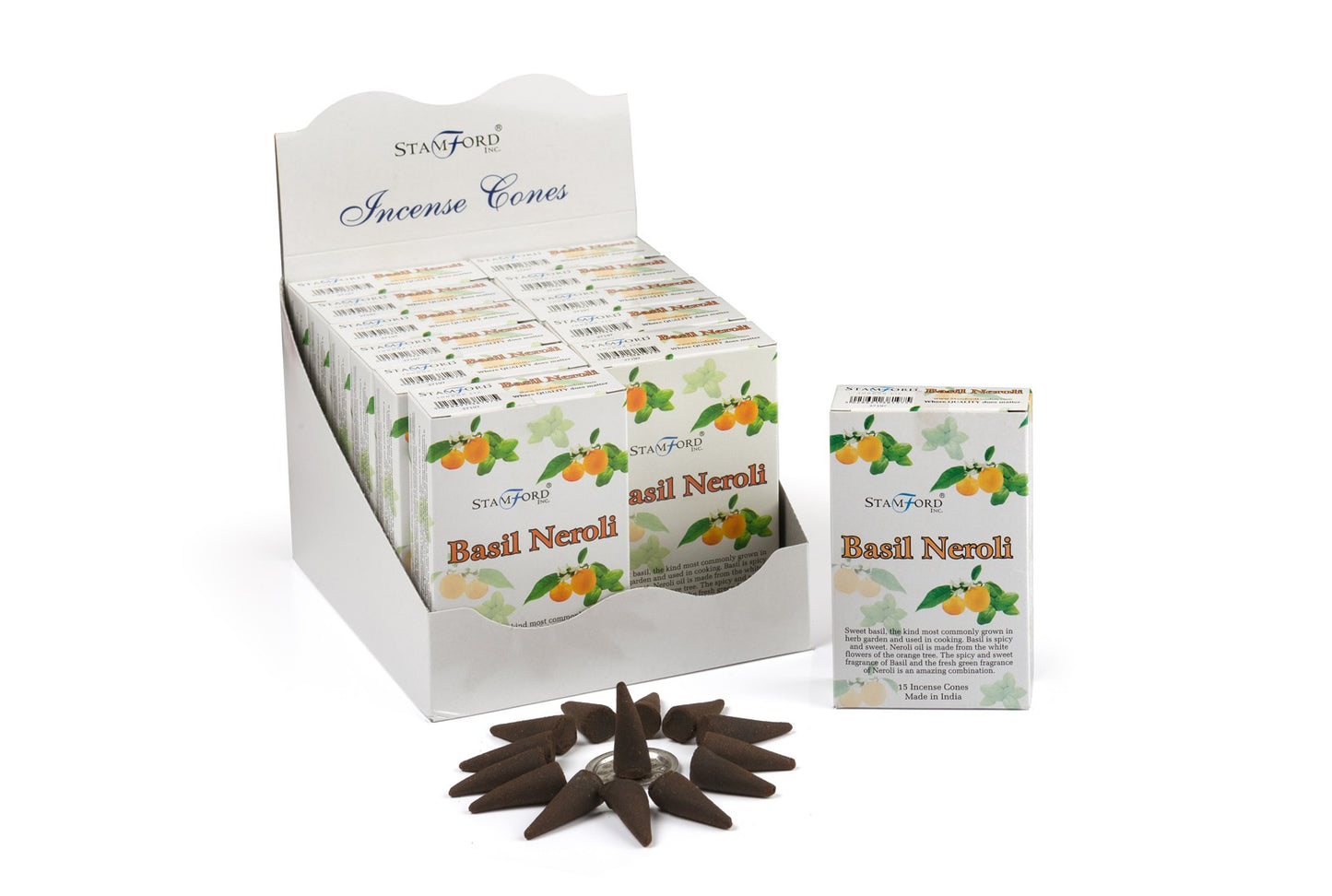 Stamford Premium Incense Cones - Basil & Neroli