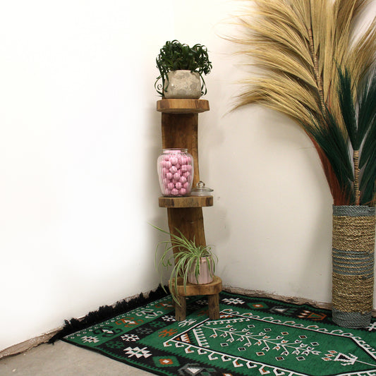 Unique Natural Teak Log Shelf Display